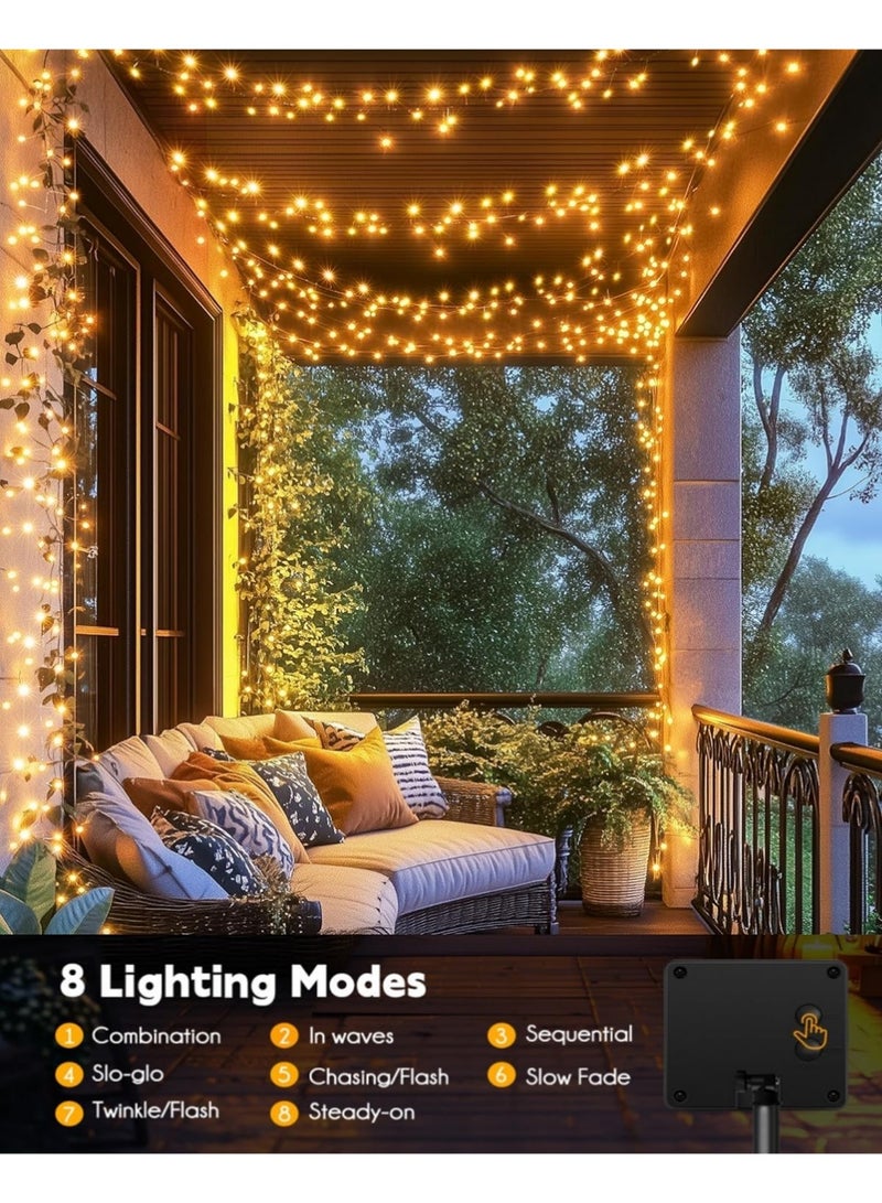 YOUGE 200LED Home Decorative Fairy Lights, 8M Outdoor String Lights, 8 Lighting Modes , for Wedding, Brithday, Party, Home Decoration (Warm White) - Image 5